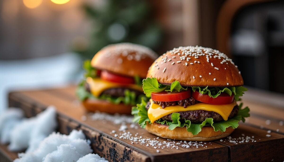 Dégustez un burger hivernal plein de chaleur et de saveurs réconfortantes Dégustez un burger hivernal plein de chaleur et de saveurs réconfortantes