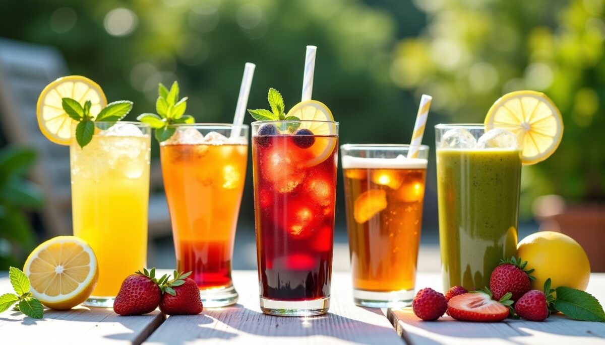 Délices d'été faits maison : limonades rafraîchissantes, smoothies vitaminés, thés glacés et cafés glacés pour se désaltérer
