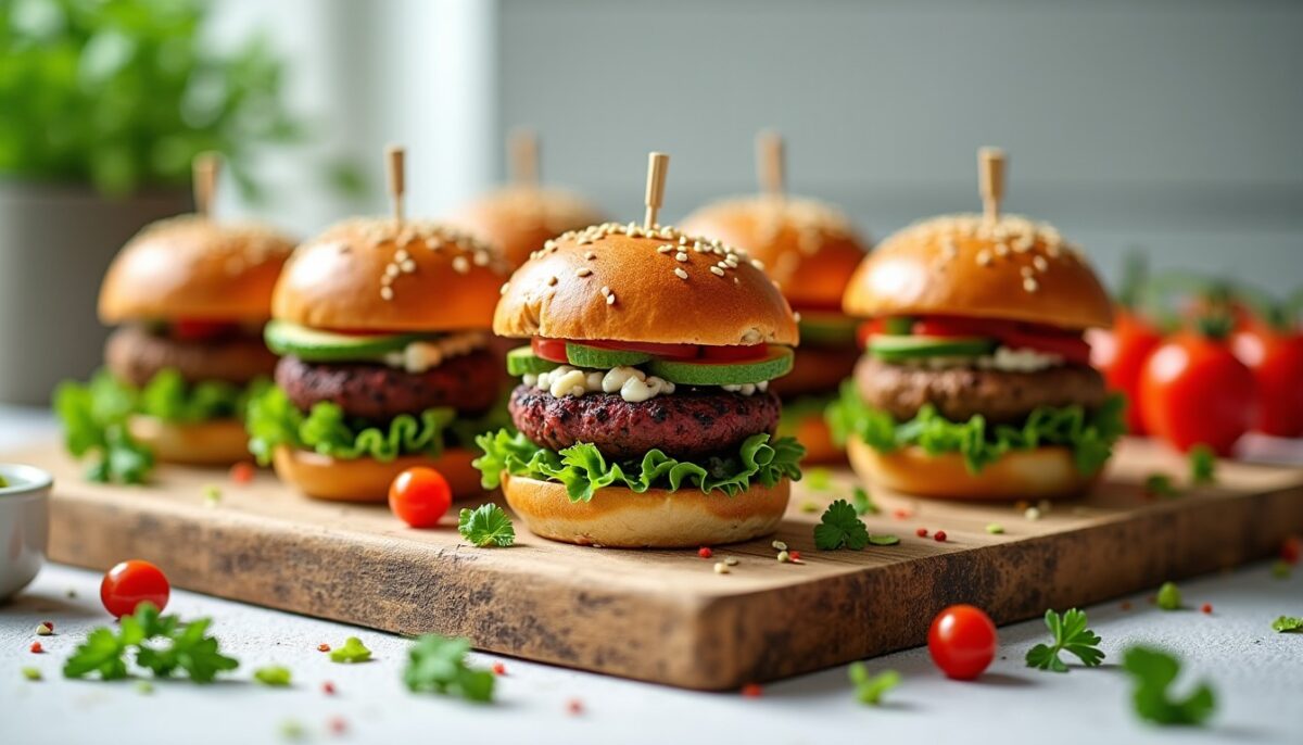 Mini burgers végétariens : recettes simples et garnitures gourmandes sans viande pour vos apéritifs Mini burgers végétariens : recettes simples et garnitures gourmandes sans viande pour vos apéritifs
