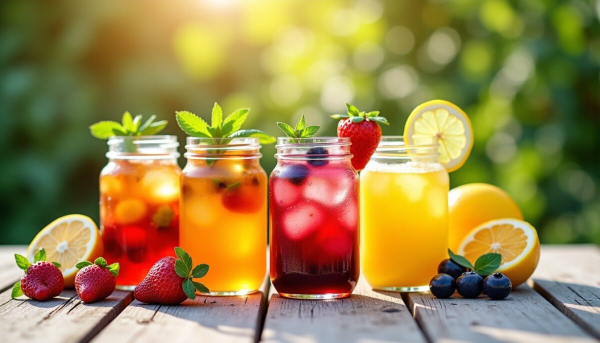 Délices d'été à préparer soi-même : thés glacés rafraîchissants, limonades maison, smoothies vitaminés et eaux fruitées infusées